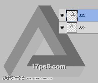 Photoshop制作视觉错位的立体三角形