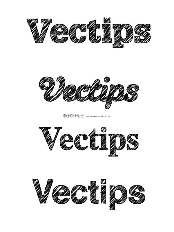 illustrator把任一字体转换成素描绘画字体 - 矢量