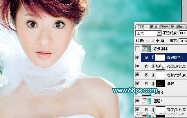 Photoshop打造清爽甜美的外景美女照片