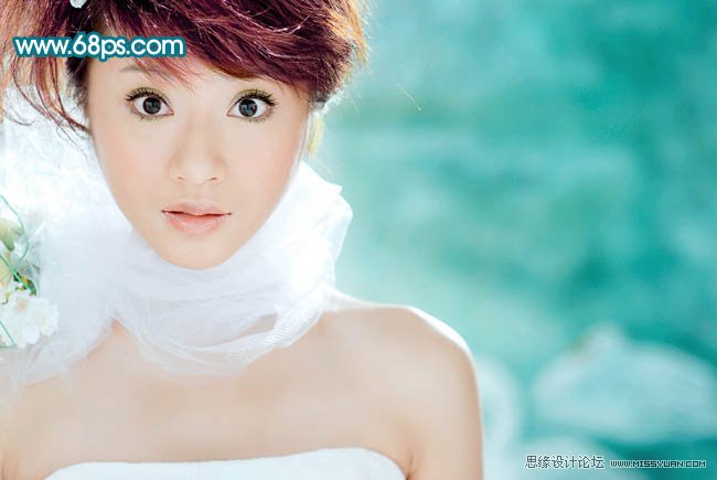 Photoshop打造清爽甜美的外景美女照片
