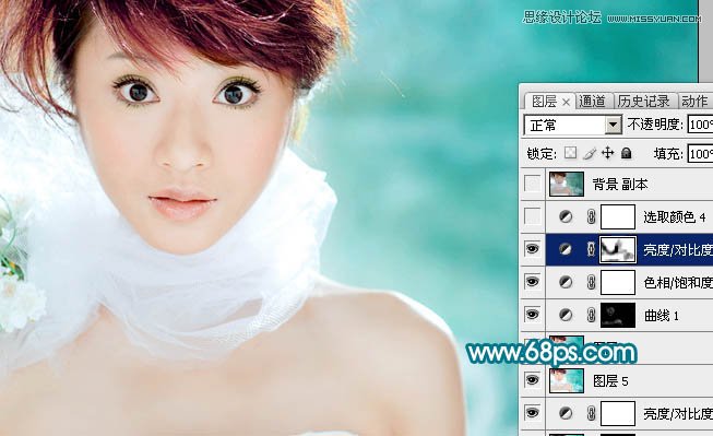 Photoshop打造清爽甜美的外景美女照片