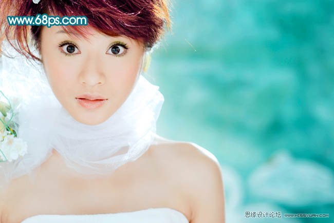 Photoshop打造清爽甜美的外景美女照片