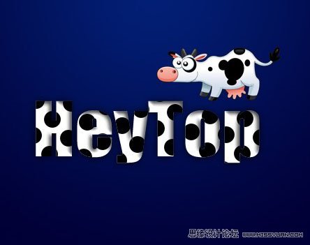 Photoshop製作一款可愛的奶牛文字