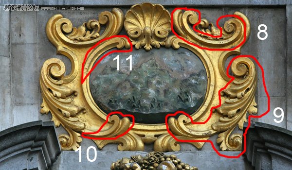 Photoshop打造炫丽的金色花纹字教程