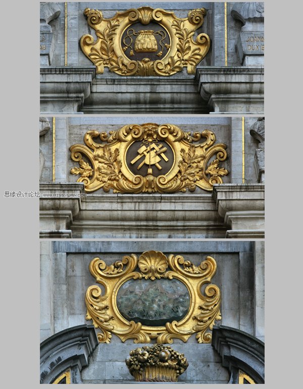 Photoshop打造炫丽的金色花纹字教程