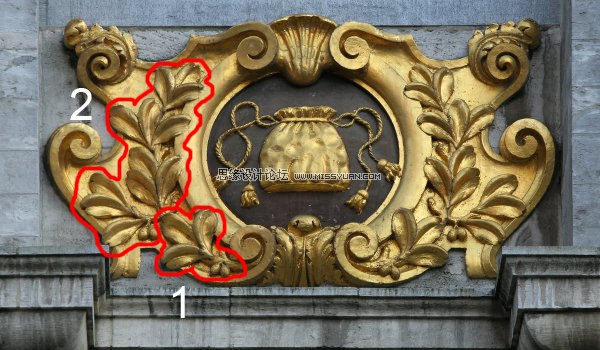Photoshop打造炫丽的金色花纹字教程