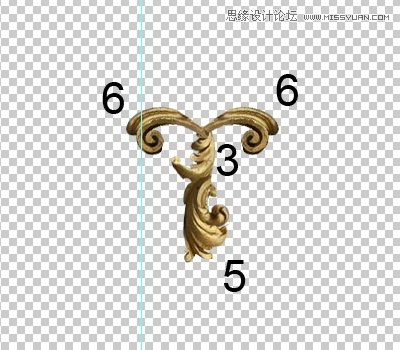 Photoshop打造炫丽的金色花纹字教程