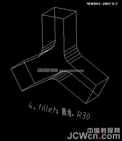 AutoCAD三维建模教程:三通管的制作过程
