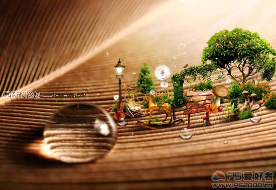 فوتوشوب رسم مصغر من مشاهد الغابات ، والبرامج التعليمية وتبسيط العمليات ، ويب حافة الدروس التفكير