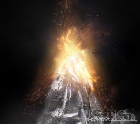 Photoshop合成非常震撼的火山喷发字