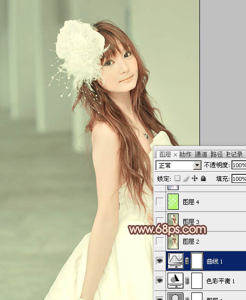 Photoshop调出日系甜美风格外景照片
