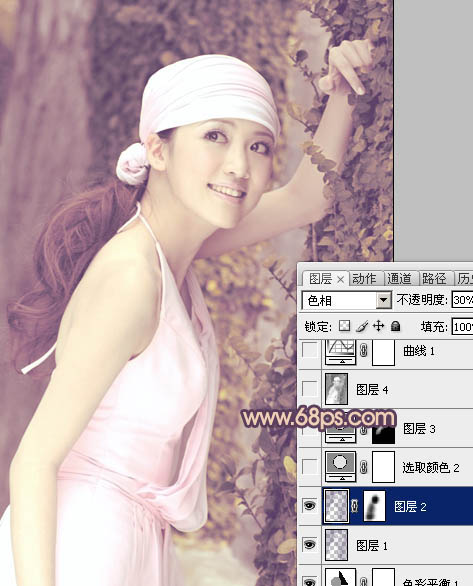 Photoshop调出外景美女日系淡雅效果