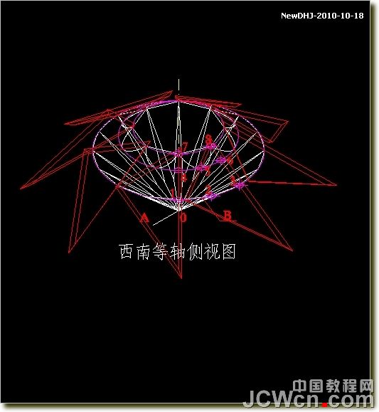 AutoCAD建模教程:绘制八心八箭的钻石