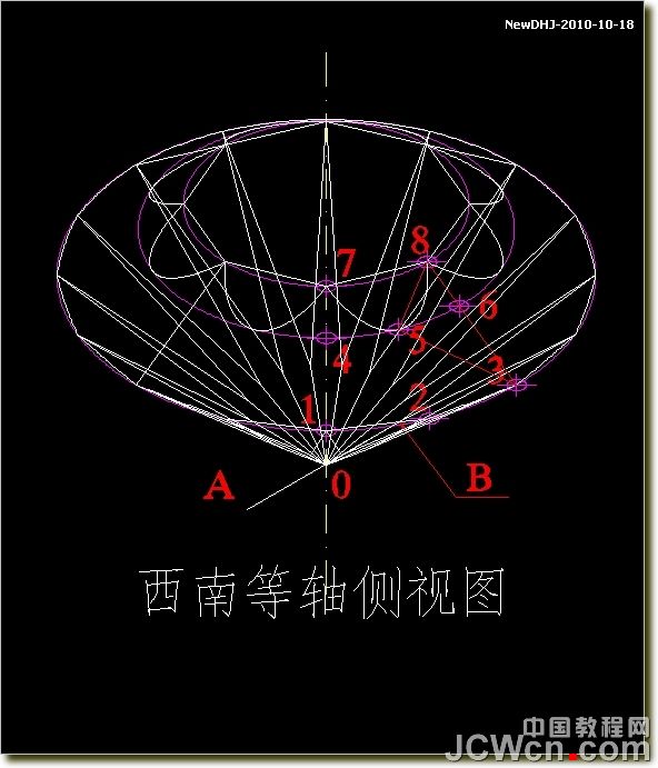 AutoCAD建模教程:绘制八心八箭的钻石