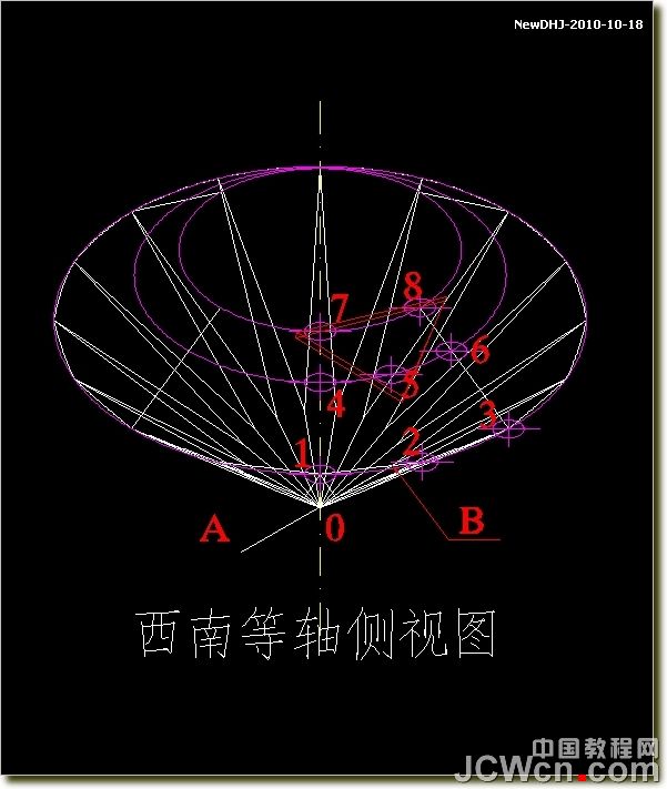 AutoCAD建模教程:绘制八心八箭的钻石