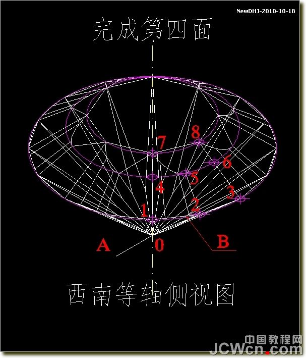 AutoCAD建模教程:绘制八心八箭的钻石