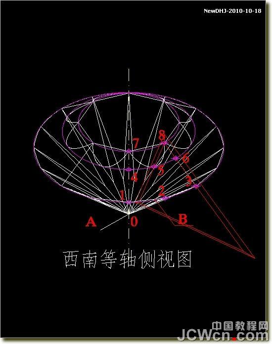 AutoCAD建模教程:绘制八心八箭的钻石