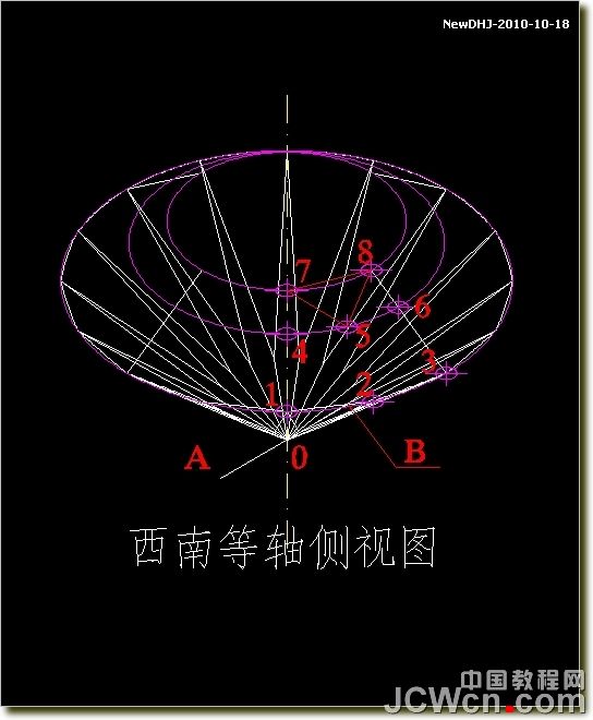 AutoCAD建模教程:绘制八心八箭的钻石