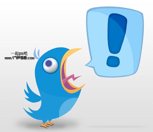 Photoshop绘制Twitter小鸟图标教程