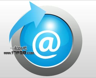 Photoshop制作一个蓝色的电子邮件标志