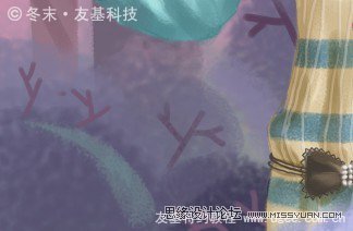 Photoshop绘制可爱的围红围巾的小女孩