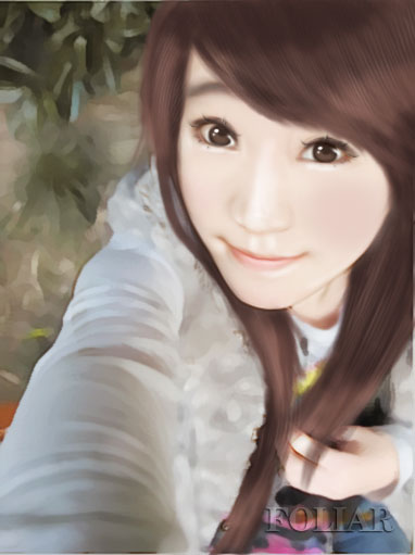 Photoshop给美女生活照片转手绘