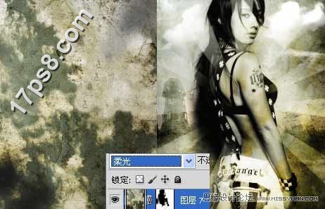 Photoshop合成怀旧风格美女海报教程