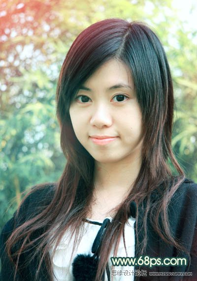 Photoshop调出外景女孩通透的肤色效果