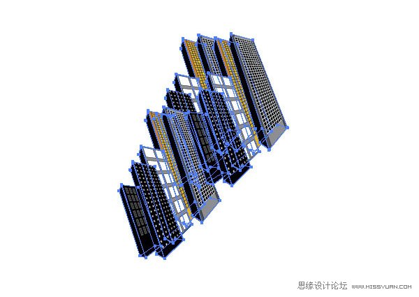 Illustrator教程:绘制城市中的高楼大厦