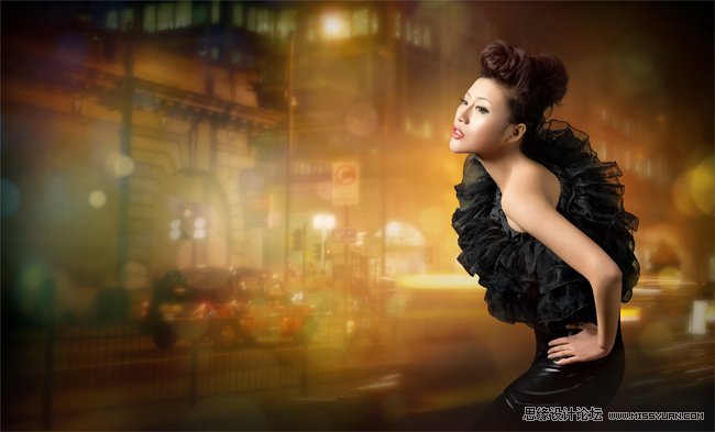 Photoshop给室内暗调照片添加夜景光效