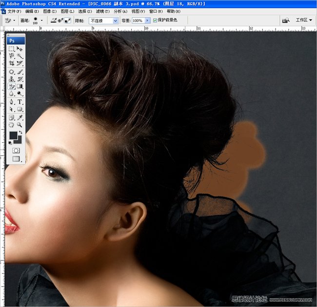 Photoshop给室内暗调照片添加夜景光效