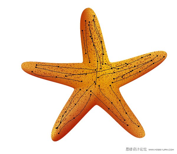 Illustrator绘制立体真实的海星教程