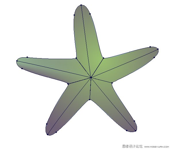Illustrator绘制立体真实的海星教程
