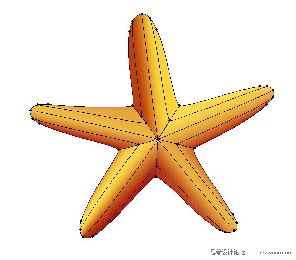 Illustrator绘制立体真实的海星教程