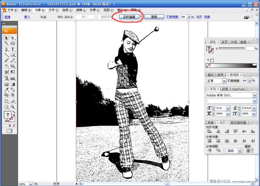 Photoshop把人物图片转换成矢量图
