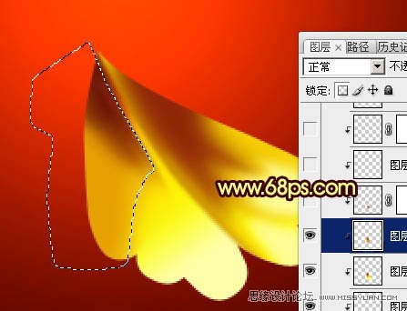 Photoshop绘制金色华丽的富贵牡丹
