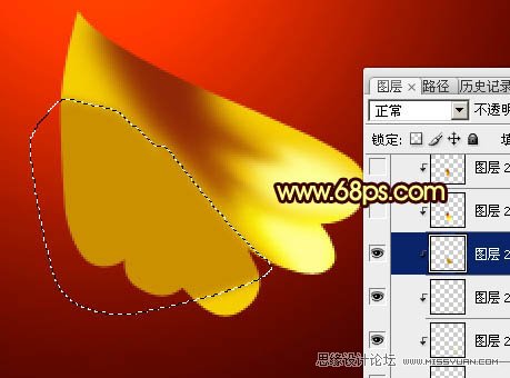 Photoshop绘制金色华丽的富贵牡丹