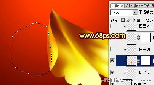 Photoshop绘制金色华丽的富贵牡丹