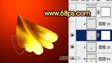Photoshop绘制金色华丽的富贵牡丹
