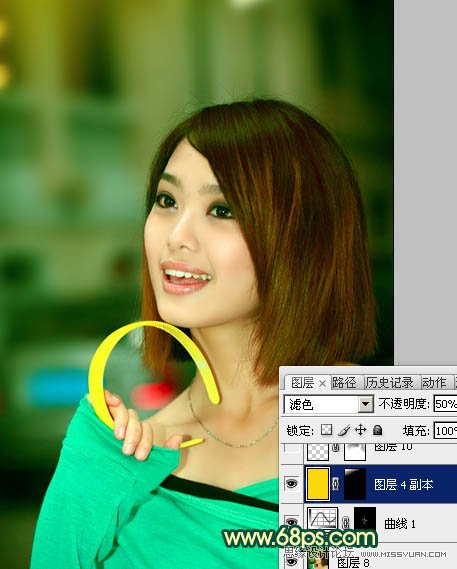 Photoshop调出室内美女甜美效果