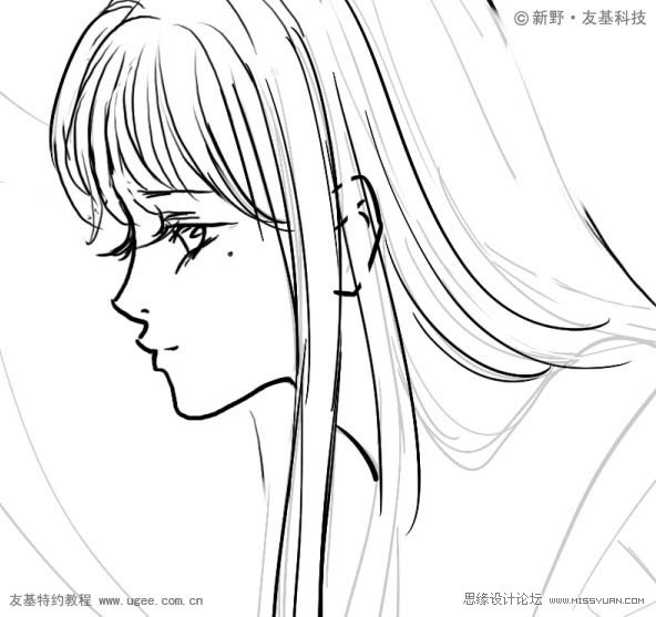 Photoshop鼠绘精细的黑白古典人物插画
