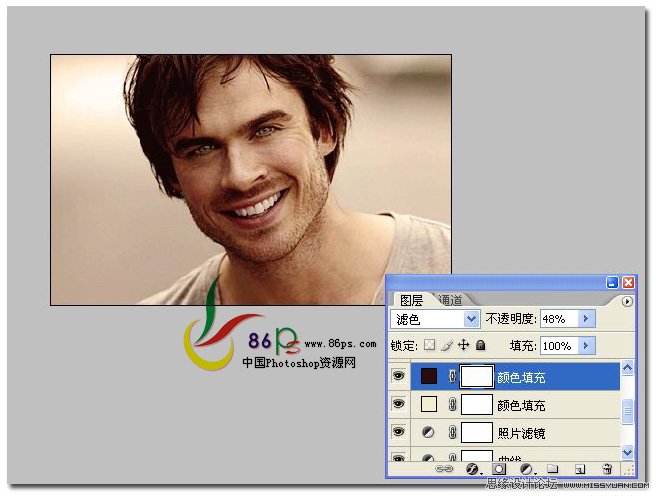 Photoshop处理沧桑的老男人效果图
