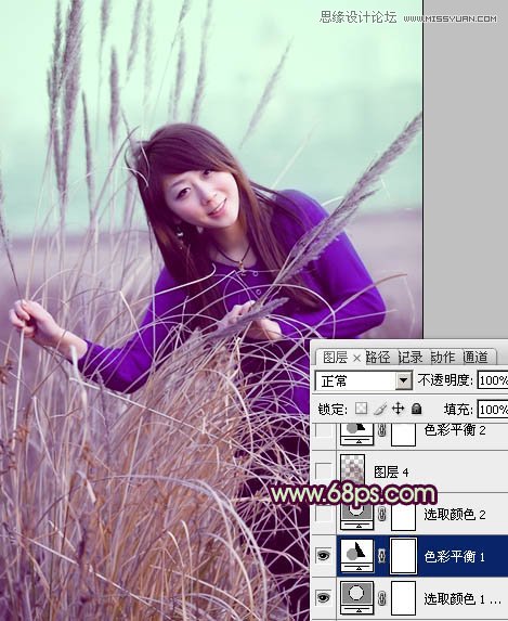 Photosho给外景人物调出褐色效果