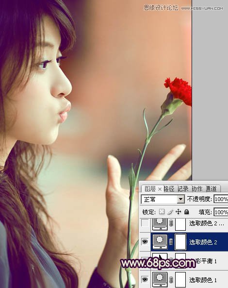 Photosho调出写意人物图片柔和的淡暖色