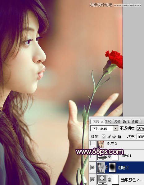 Photosho调出写意人物图片柔和的淡暖色