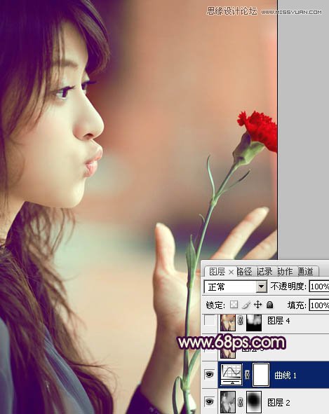 Photosho调出写意人物图片柔和的淡暖色