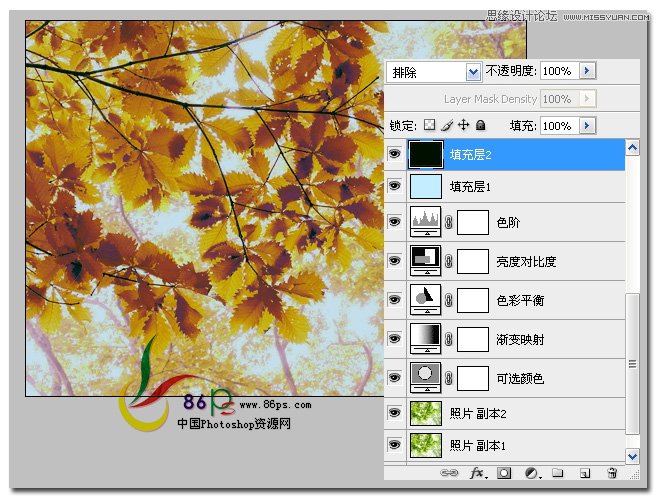 Photoshop把夏天的绿叶变成秋天的黄叶,PS教程,图老师教程网