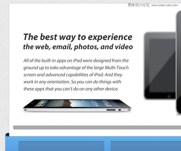 Photoshop设计干净的苹果iPad产品网站设计,PS教程,图老师教程网