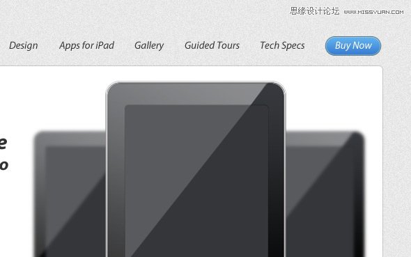 Photoshop设计干净的苹果iPad产品网站设计,PS教程,图老师教程网