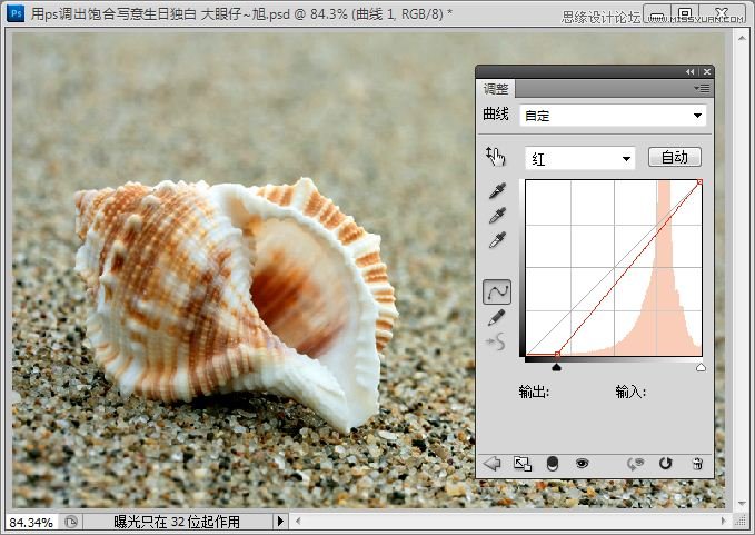 Photoshop快速调出写意海滩贝壳照片,PS教程,图老师教程网